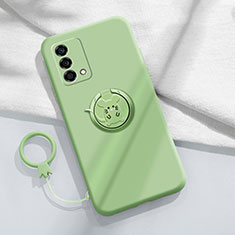 Custodia Silicone Ultra Sottile Morbida Cover con Magnetico Anello Supporto S01 per Oppo K9 5G Verde