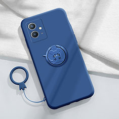 Custodia Silicone Ultra Sottile Morbida Cover con Magnetico Anello Supporto S01 per Vivo iQOO Z6 5G Blu