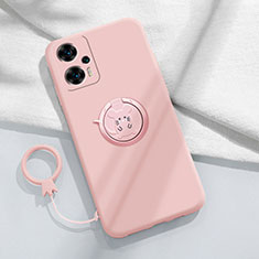Custodia Silicone Ultra Sottile Morbida Cover con Magnetico Anello Supporto S01 per Xiaomi Poco F5 5G Rosa