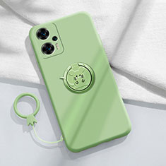 Custodia Silicone Ultra Sottile Morbida Cover con Magnetico Anello Supporto S01 per Xiaomi Poco F5 5G Verde Pastello