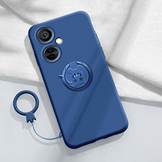 Custodia Silicone Ultra Sottile Morbida Cover con Magnetico Anello Supporto S02 per OnePlus Nord CE 3 5G Blu