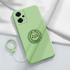 Custodia Silicone Ultra Sottile Morbida Cover con Magnetico Anello Supporto S02 per Xiaomi Poco F5 5G Verde