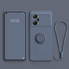 Custodia Silicone Ultra Sottile Morbida Cover con Magnetico Anello Supporto S03 per Oppo K10 Pro 5G Grigio Lavanda