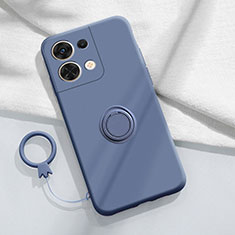 Custodia Silicone Ultra Sottile Morbida Cover con Magnetico Anello Supporto S03 per Oppo Reno8 5G Grigio Lavanda