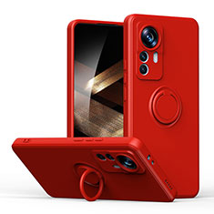 Custodia Silicone Ultra Sottile Morbida Cover con Magnetico Anello Supporto S05 per Xiaomi Redmi Note 12S Rosso