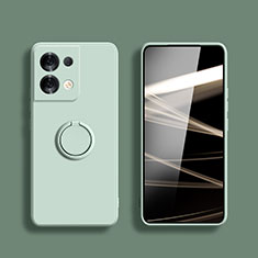 Custodia Silicone Ultra Sottile Morbida Cover con Magnetico Anello Supporto S05 per Xiaomi Redmi Note 13 5G Verde Pastello