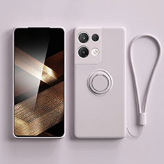 Custodia Silicone Ultra Sottile Morbida Cover con Magnetico Anello Supporto S06 per Xiaomi Redmi Note 13 5G Lavanda
