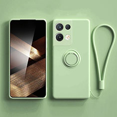 Custodia Silicone Ultra Sottile Morbida Cover con Magnetico Anello Supporto S06 per Xiaomi Redmi Note 13 5G Verde