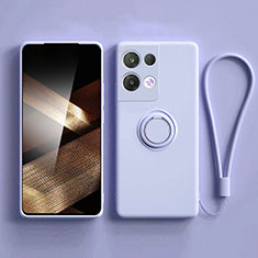 Custodia Silicone Ultra Sottile Morbida Cover con Magnetico Anello Supporto S06 per Xiaomi Redmi Note 13 Pro 5G Azzurro