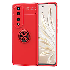 Custodia Silicone Ultra Sottile Morbida Cover con Magnetico Anello Supporto SD1 per Huawei Honor 70 Pro 5G Rosso
