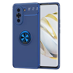 Custodia Silicone Ultra Sottile Morbida Cover con Magnetico Anello Supporto SD1 per Huawei Nova 10 Pro Blu