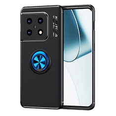 Custodia Silicone Ultra Sottile Morbida Cover con Magnetico Anello Supporto SD1 per OnePlus 10 Pro 5G Blu e Nero