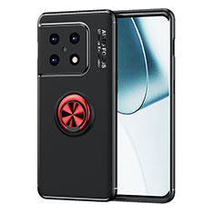 Custodia Silicone Ultra Sottile Morbida Cover con Magnetico Anello Supporto SD1 per OnePlus 10 Pro 5G Rosso e Nero
