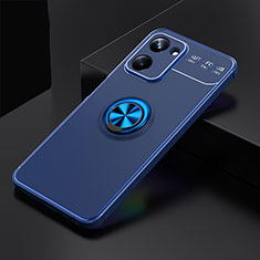 Custodia Silicone Ultra Sottile Morbida Cover con Magnetico Anello Supporto SD1 per Realme 10 Pro 5G Blu