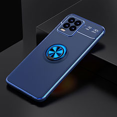 Custodia Silicone Ultra Sottile Morbida Cover con Magnetico Anello Supporto SD1 per Realme 8 4G Blu