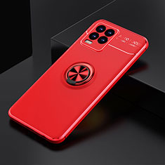 Custodia Silicone Ultra Sottile Morbida Cover con Magnetico Anello Supporto SD1 per Realme 8 Pro Rosso