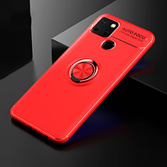 Custodia Silicone Ultra Sottile Morbida Cover con Magnetico Anello Supporto SD1 per Realme C25 Rosso