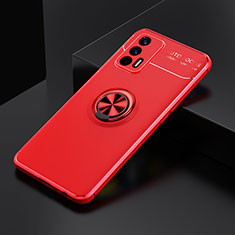 Custodia Silicone Ultra Sottile Morbida Cover con Magnetico Anello Supporto SD1 per Realme GT 5G Rosso