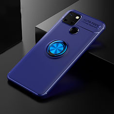 Custodia Silicone Ultra Sottile Morbida Cover con Magnetico Anello Supporto SD1 per Realme Narzo 30A Blu