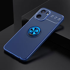 Custodia Silicone Ultra Sottile Morbida Cover con Magnetico Anello Supporto SD1 per Realme V30 5G Blu