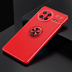 Custodia Silicone Ultra Sottile Morbida Cover con Magnetico Anello Supporto SD1 per Vivo X Note Rosso