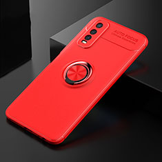 Custodia Silicone Ultra Sottile Morbida Cover con Magnetico Anello Supporto SD1 per Vivo Y51s 5G Rosso