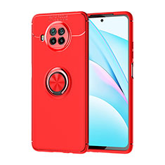 Custodia Silicone Ultra Sottile Morbida Cover con Magnetico Anello Supporto SD1 per Xiaomi Mi 10i 5G Rosso
