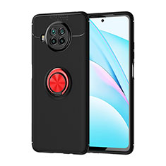 Custodia Silicone Ultra Sottile Morbida Cover con Magnetico Anello Supporto SD1 per Xiaomi Mi 10i 5G Rosso e Nero