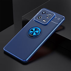 Custodia Silicone Ultra Sottile Morbida Cover con Magnetico Anello Supporto SD1 per Xiaomi Mi 13 Pro 5G Blu
