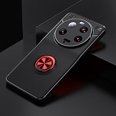 Custodia Silicone Ultra Sottile Morbida Cover con Magnetico Anello Supporto SD1 per Xiaomi Mi 13 Ultra 5G Rosso e Nero