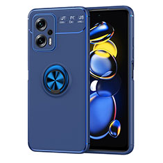 Custodia Silicone Ultra Sottile Morbida Cover con Magnetico Anello Supporto SD1 per Xiaomi Poco X4 GT 5G Blu