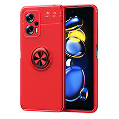 Custodia Silicone Ultra Sottile Morbida Cover con Magnetico Anello Supporto SD1 per Xiaomi Poco X4 GT 5G Rosso