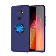 Custodia Silicone Ultra Sottile Morbida Cover con Magnetico Anello Supporto SD1 per Xiaomi Redmi 9 Blu