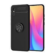 Custodia Silicone Ultra Sottile Morbida Cover con Magnetico Anello Supporto SD1 per Xiaomi Redmi 9i Nero