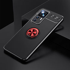 Custodia Silicone Ultra Sottile Morbida Cover con Magnetico Anello Supporto SD1 per Xiaomi Redmi K50 Ultra 5G Rosso e Nero