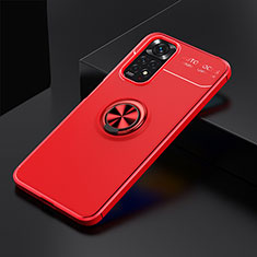 Custodia Silicone Ultra Sottile Morbida Cover con Magnetico Anello Supporto SD1 per Xiaomi Redmi Note 11 4G (2022) Rosso