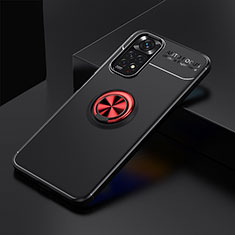 Custodia Silicone Ultra Sottile Morbida Cover con Magnetico Anello Supporto SD1 per Xiaomi Redmi Note 11 4G (2022) Rosso e Nero