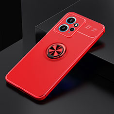 Custodia Silicone Ultra Sottile Morbida Cover con Magnetico Anello Supporto SD1 per Xiaomi Redmi Note 12 4G Rosso