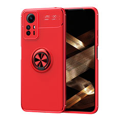 Custodia Silicone Ultra Sottile Morbida Cover con Magnetico Anello Supporto SD1 per Xiaomi Redmi Note 12S Rosso