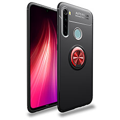 Custodia Silicone Ultra Sottile Morbida Cover con Magnetico Anello Supporto SD1 per Xiaomi Redmi Note 8 (2021) Rosso e Nero