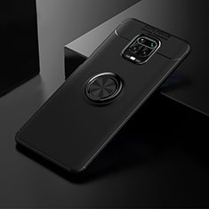 Custodia Silicone Ultra Sottile Morbida Cover con Magnetico Anello Supporto SD1 per Xiaomi Redmi Note 9 Pro Nero