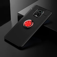 Custodia Silicone Ultra Sottile Morbida Cover con Magnetico Anello Supporto SD1 per Xiaomi Redmi Note 9S Rosso e Nero
