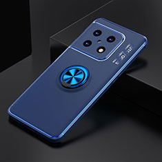 Custodia Silicone Ultra Sottile Morbida Cover con Magnetico Anello Supporto SD2 per OnePlus 10 Pro 5G Blu