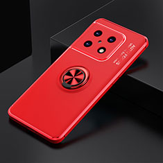 Custodia Silicone Ultra Sottile Morbida Cover con Magnetico Anello Supporto SD2 per OnePlus 10 Pro 5G Rosso