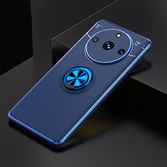 Custodia Silicone Ultra Sottile Morbida Cover con Magnetico Anello Supporto SD2 per Realme 11 Pro 5G Blu