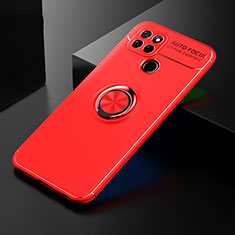 Custodia Silicone Ultra Sottile Morbida Cover con Magnetico Anello Supporto SD2 per Realme V3 5G Rosso