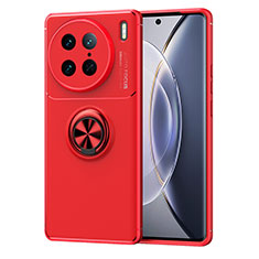 Custodia Silicone Ultra Sottile Morbida Cover con Magnetico Anello Supporto SD2 per Vivo X90 Pro 5G Rosso