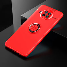 Custodia Silicone Ultra Sottile Morbida Cover con Magnetico Anello Supporto SD2 per Xiaomi Mi 10i 5G Rosso