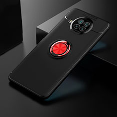 Custodia Silicone Ultra Sottile Morbida Cover con Magnetico Anello Supporto SD2 per Xiaomi Mi 10i 5G Rosso e Nero