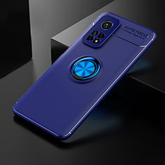 Custodia Silicone Ultra Sottile Morbida Cover con Magnetico Anello Supporto SD2 per Xiaomi Mi 10T Pro 5G Blu